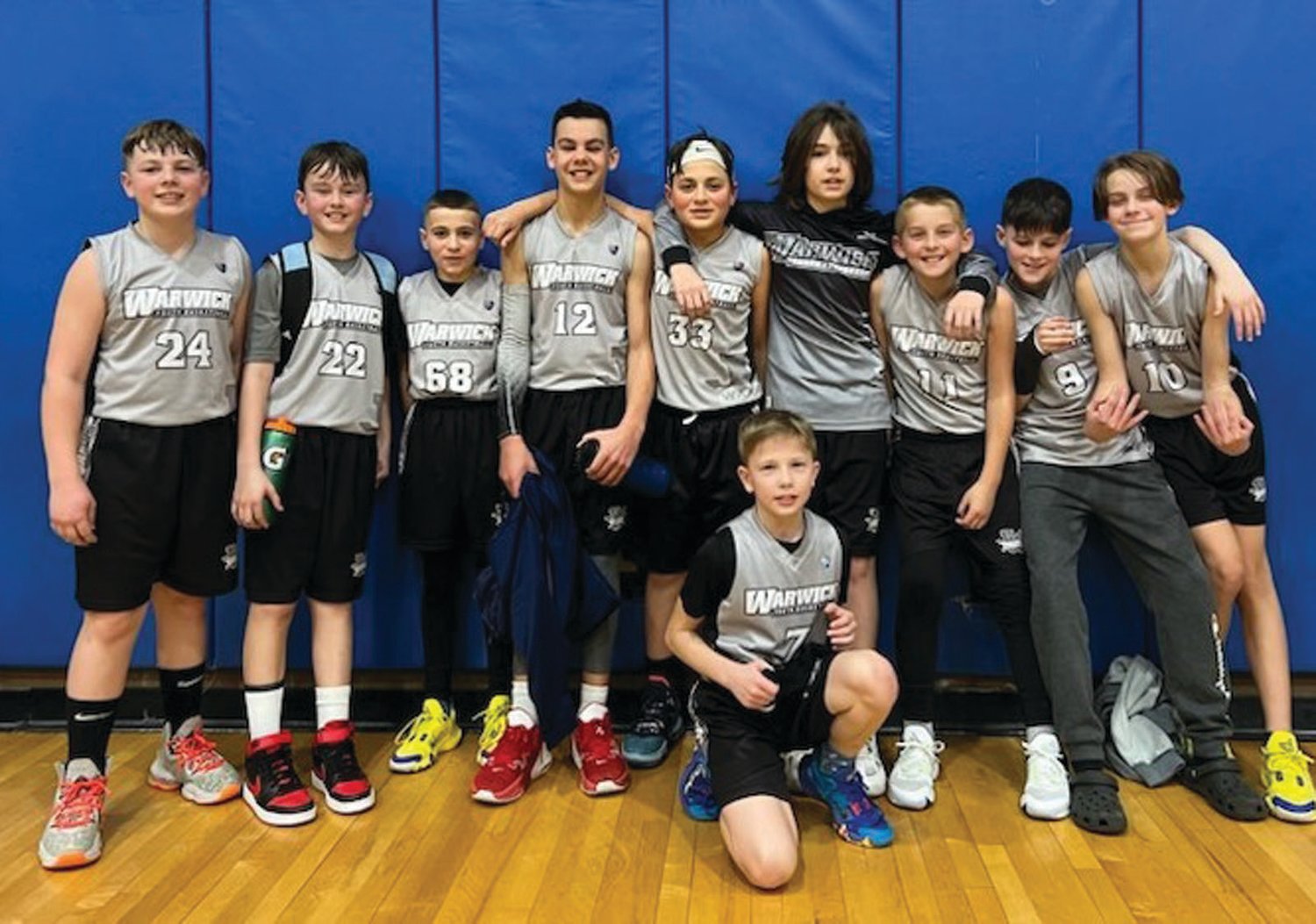 STATE CHAMPS: The PAL 6th grade B team which included, from left to right: Grant Holbrook, Jacob Rush, Christian Benevides, Jacoby Joyce, Enzo Gianfrancesco, Max Andersen, Christopher Aiello, Stephen Hawes, Joey Costa, and (kneeling) David Ellingwood. (Submitted photos)